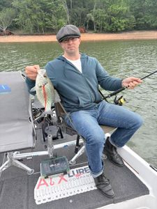 Freshly caught crappie displayed on fishing boat in Gainesville GA