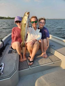 A spotted weakfish, a 26-inch big fish, caught while fishing in NC