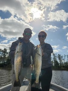 Two spotted weakfish caught by anglers near New Bern