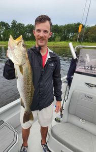 Spotted weakfish, 28 inches long, caught fishing in New Bern