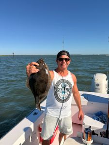 California flounder caught while fishing in Brigantine NJ waters