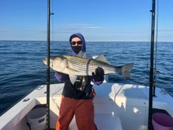 Striped bass caught while fishing in Brigantine