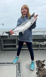Coho salmon, 21 inches, caught fishing in Newport
