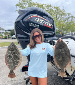 Two impressive Southern Flounder caught fishing in SC