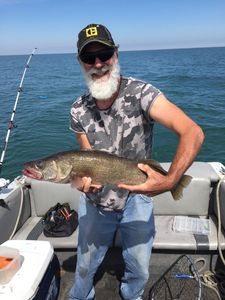 One fisherman enjoying a great catch in Erie