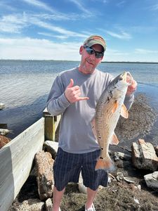 Lone angler fishing in Corpus Christi