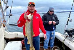 Two anglers fishing at Sodus Point