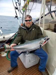 Coho salmon caught while fishing in NY