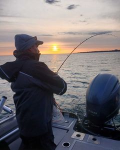 Person fishing at Sodus Point