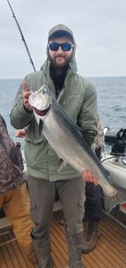 A person fishing at Sodus Point