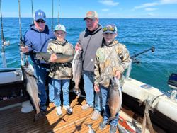 Three Chinook and Coho salmon caught at Sodus Point