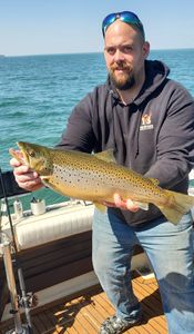 A photo of a sea trout caught while fishing at Sodus Point