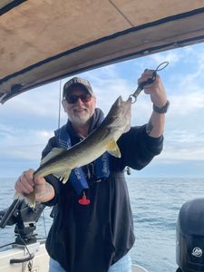 Angler fishing in Buffalo with one fish
