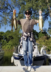 Two freshwater fish caught while fishing in Buffalo