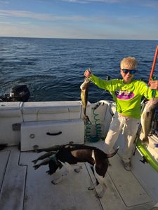 Angler fishing with rod in New York