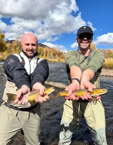 Double river brown trout action.