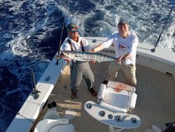 A fisherman holding a 29-inch fish in Islamorada