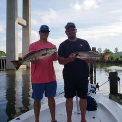 Two large redfish caught during fishing trip in Gulf Shores Alabama