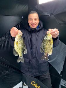 Two crappie fish caught in ON