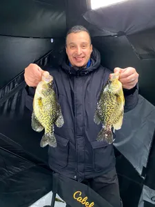 Two crappie fish caught in ON