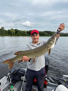 Muskellunge, a big fish, caught while fishing in ON