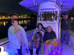 Four people enjoying a fishing cruise in Florida
