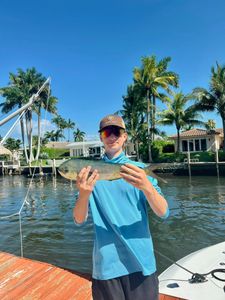 A single angler fishing in Pompano Beach