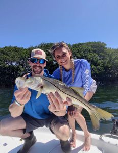 A large snook fish caught during fishing in Sarasota