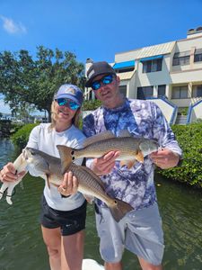 Two redfish caught in Sarasota, Florida during fishing