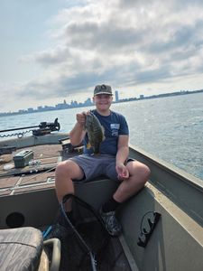 Smallmouth bass catch fishing on boat in Elma New York