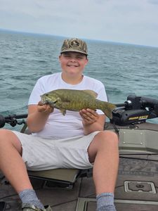 Smallmouth bass caught fishing in Elma New York on boat
