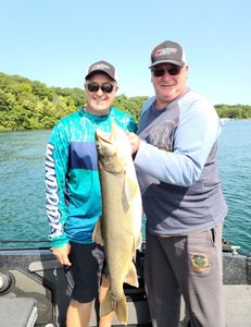 MLB pitcher Steve Trout with a Great Lake Trout