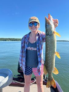 A large Northern Pike fish caught in Delavan
