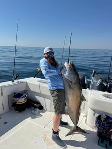 A single greater amberjack fish, a 42-inch catch from Wilmington