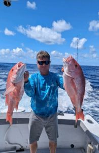 Two red snapper caught fishing in Port Canaveral FL waters