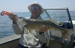 Angler fishing at Marblehead with a 26-inch catch