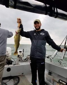 Angler with a 19-inch fish caught in Marblehead