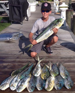 Five fish caught in the ocean at Ocean City