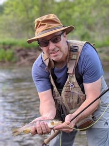 A rainbow trout caught while fishing in Wisconsin Rapids