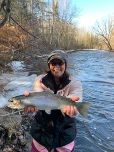 Rainbow trout caught while fishing in Wisconsin Rapids