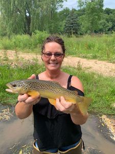 Catch of the day: a 18-inch sea trout in Wisconsin Rapids