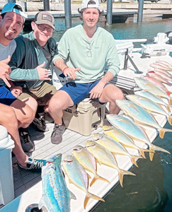 Four mahi mahi and bar jack fish caught in North Bay Village