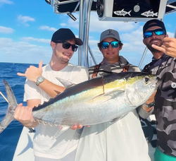 A Yellowfin Tuna, a 28-inch fish, caught by 3 people in FL