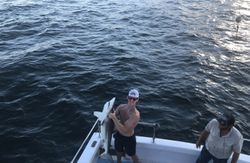 Photograph of a person fishing for an Atlantic Sharpnose Shark in NC