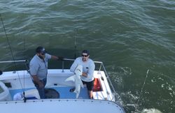 A bonnethead shark caught while fishing in NC