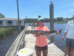 A person fishing in North Carolina