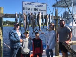 6 greater amberjack and blackfin tuna fish caught in NC