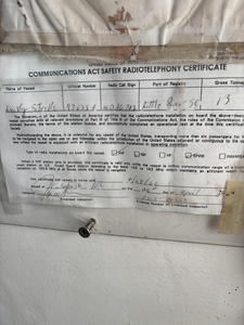 Weathered seafarer's certificate from the high seas.