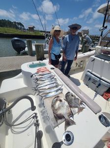 Two anglers fishing on the shore in AL