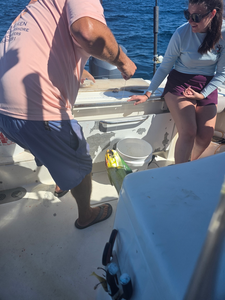 Great catch using deep sea jigging and trolling in perfect clear conditions!